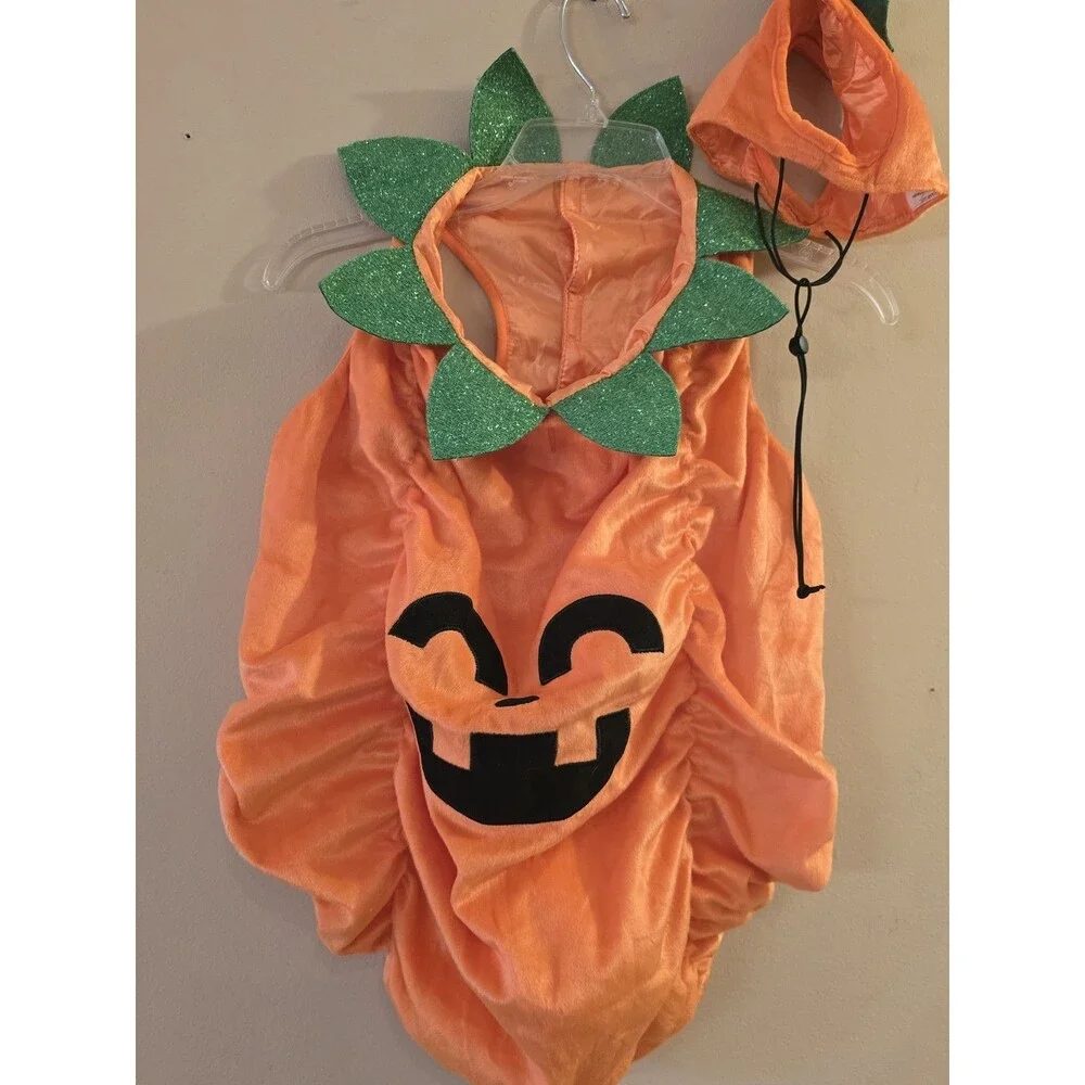 Vibrant Life Pumpkin Dog Costume Large Jack O Lantern Halloween Spooky C156
